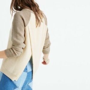 Madewell Brown and Cream Waffle Knit Sweater